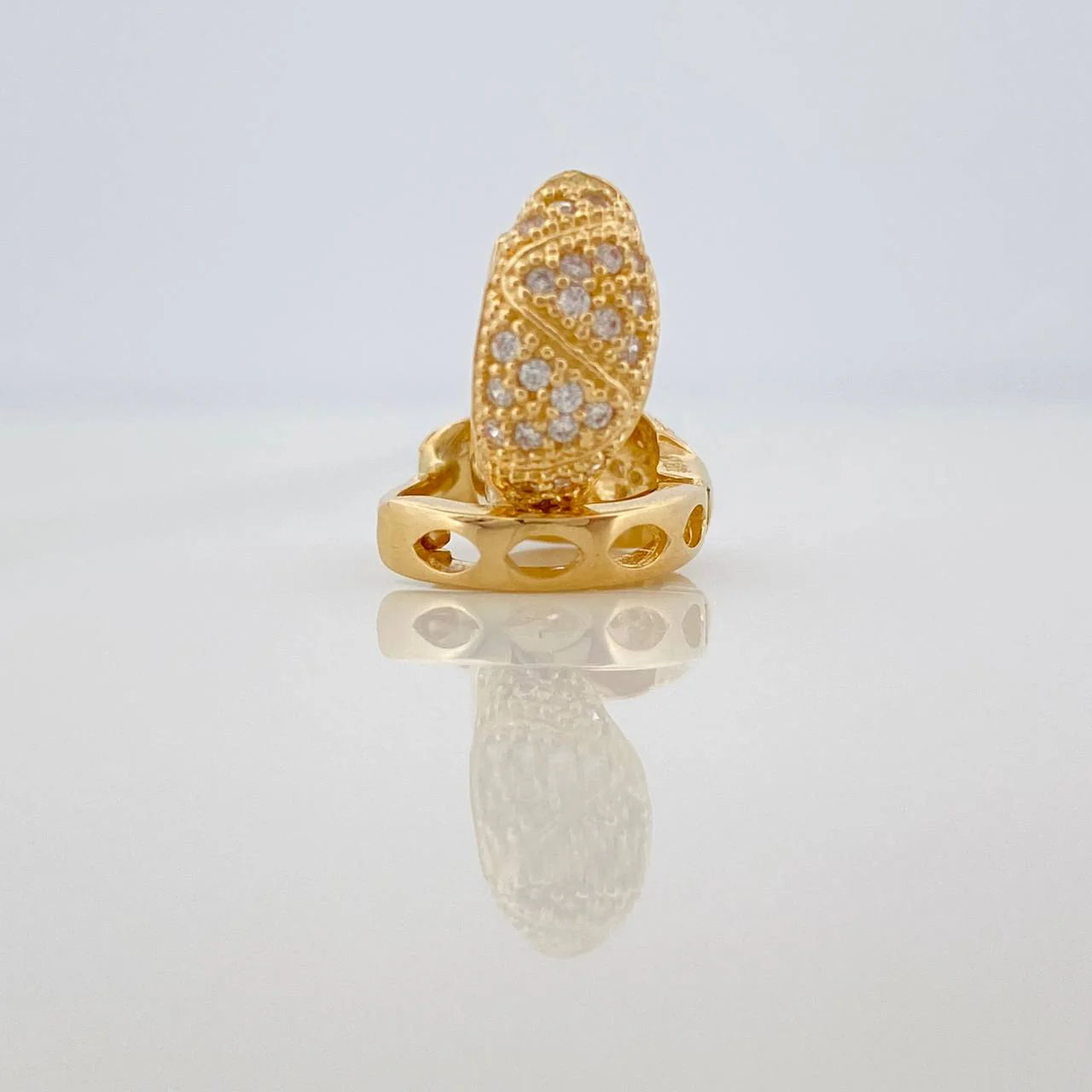 Candongas Zig Zag Basteada 2.9gr / 1.3cm / Oro Amarillo 18K % - Image 3