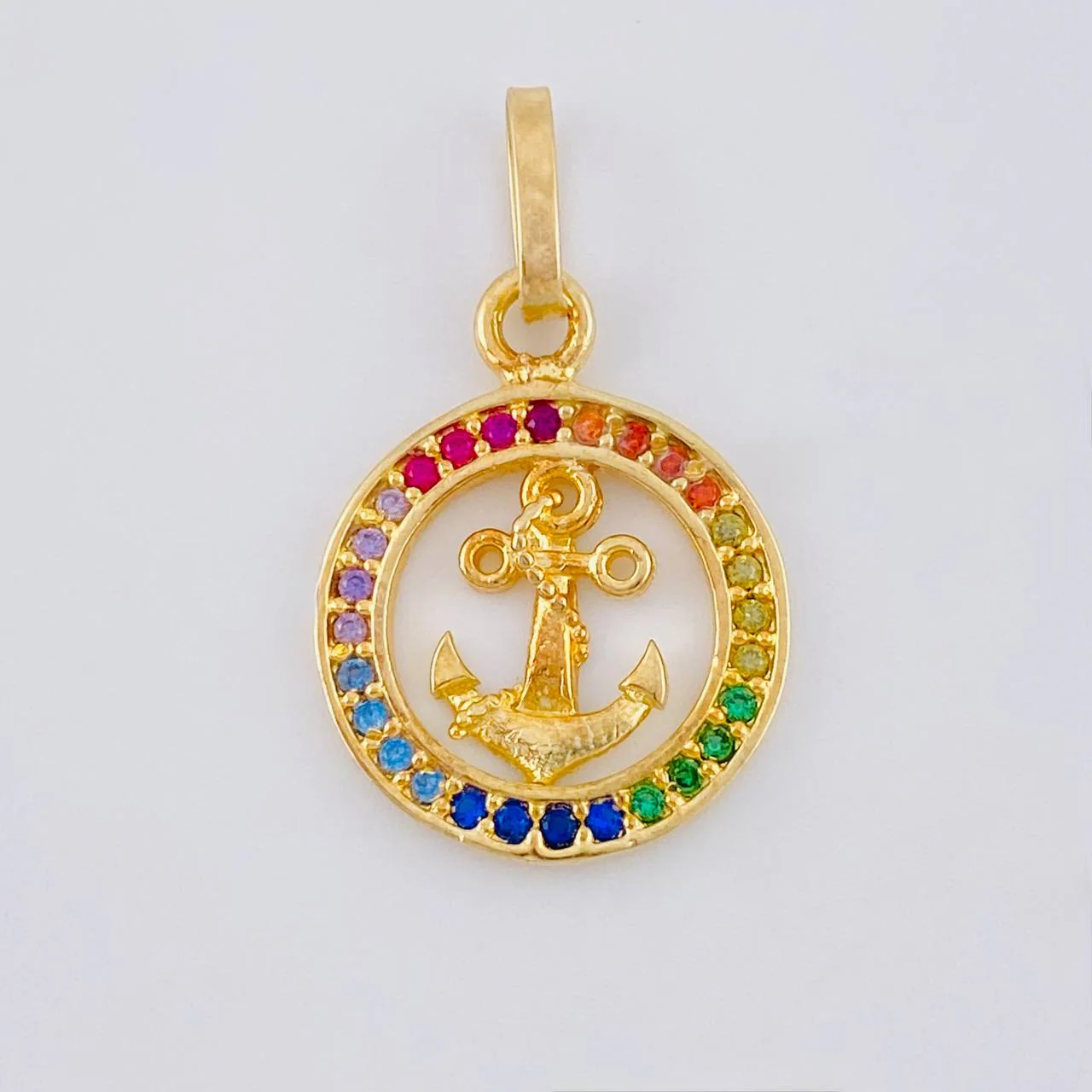 Dije Aro Ancla Arcoiris 1.45 g / 2.3 cm Oro Amarillo 18K