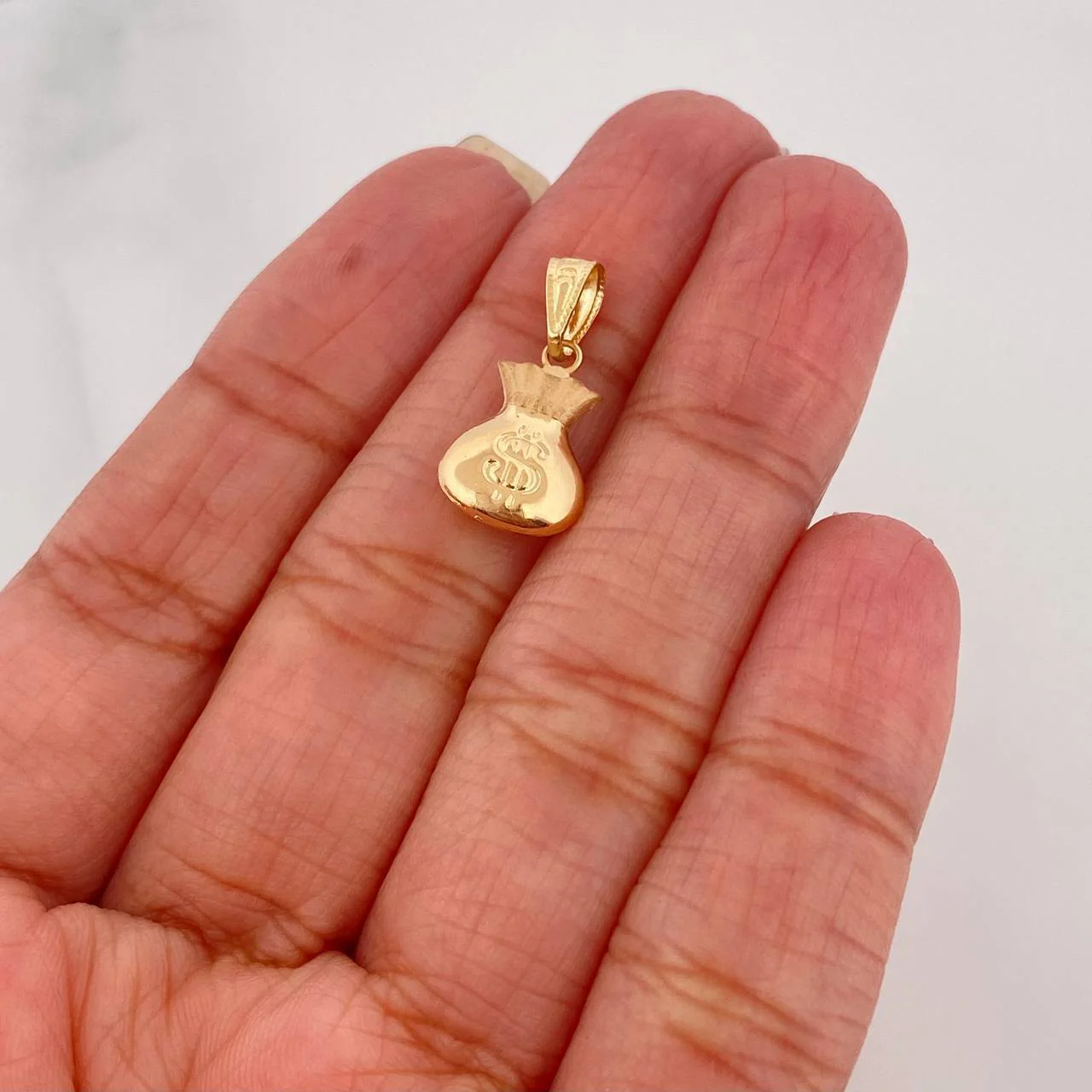 Dije Bolsa Dinero 0.7 g / 2 cm Oro Amarillo 18K - Image 4