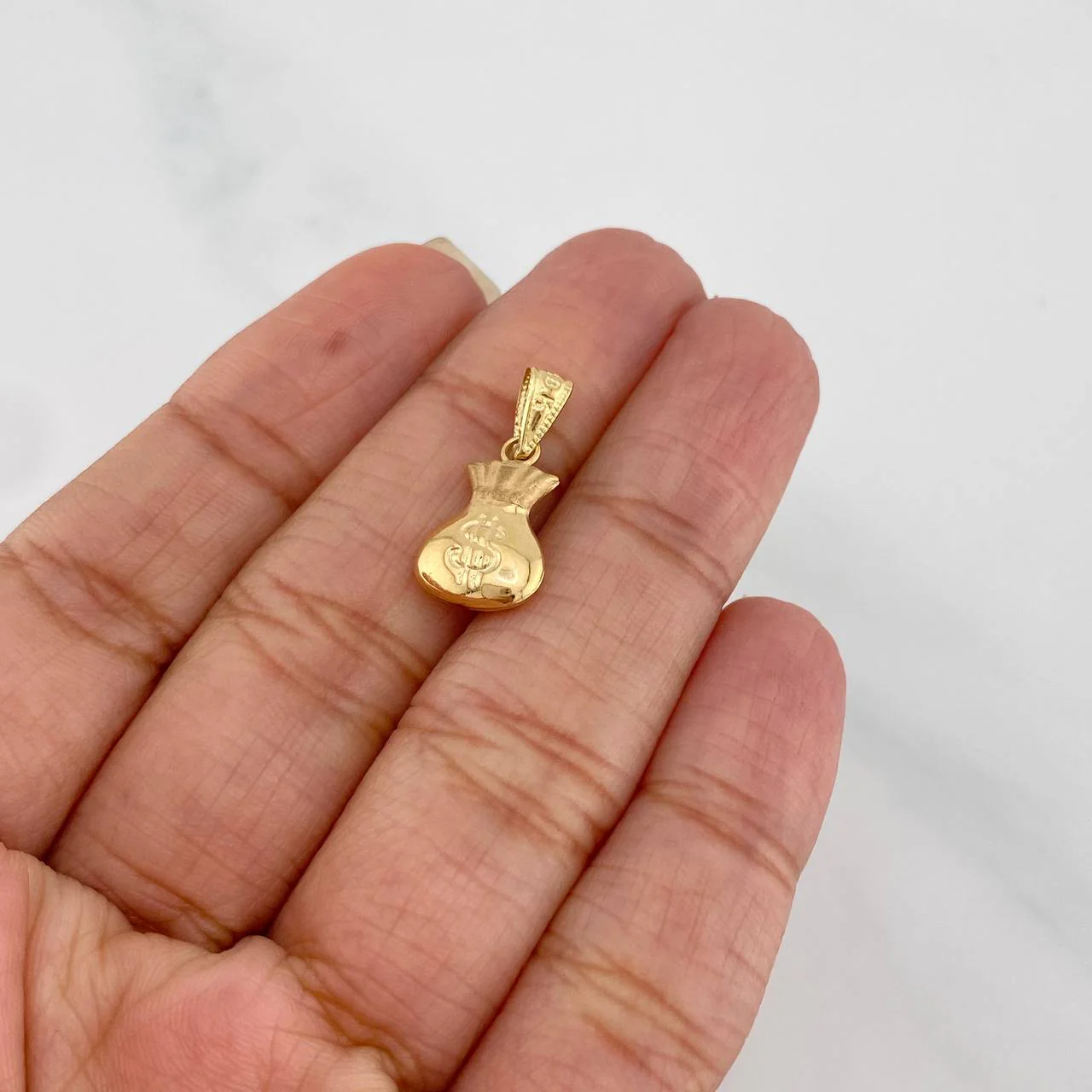 Dije Bolsa Dinero 0.9 g / 2 cm Oro Amarillo 18K - Image 4