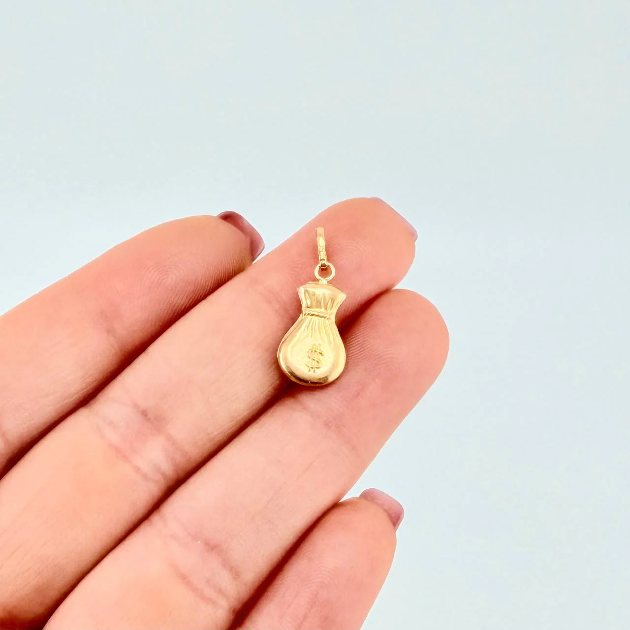 Dije Bolsa Dinero Mate 0.5g / 2.1cm Oro Amarillo 18K - Image 4