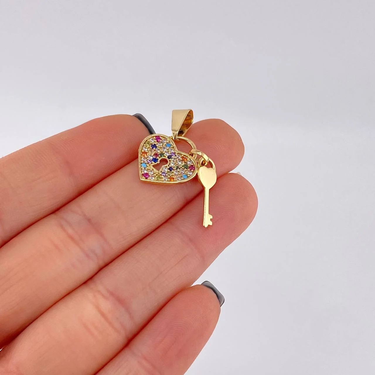 Dije Candado corazon 2.3g / 2.2cm Oro Amarillo 18K - Image 5