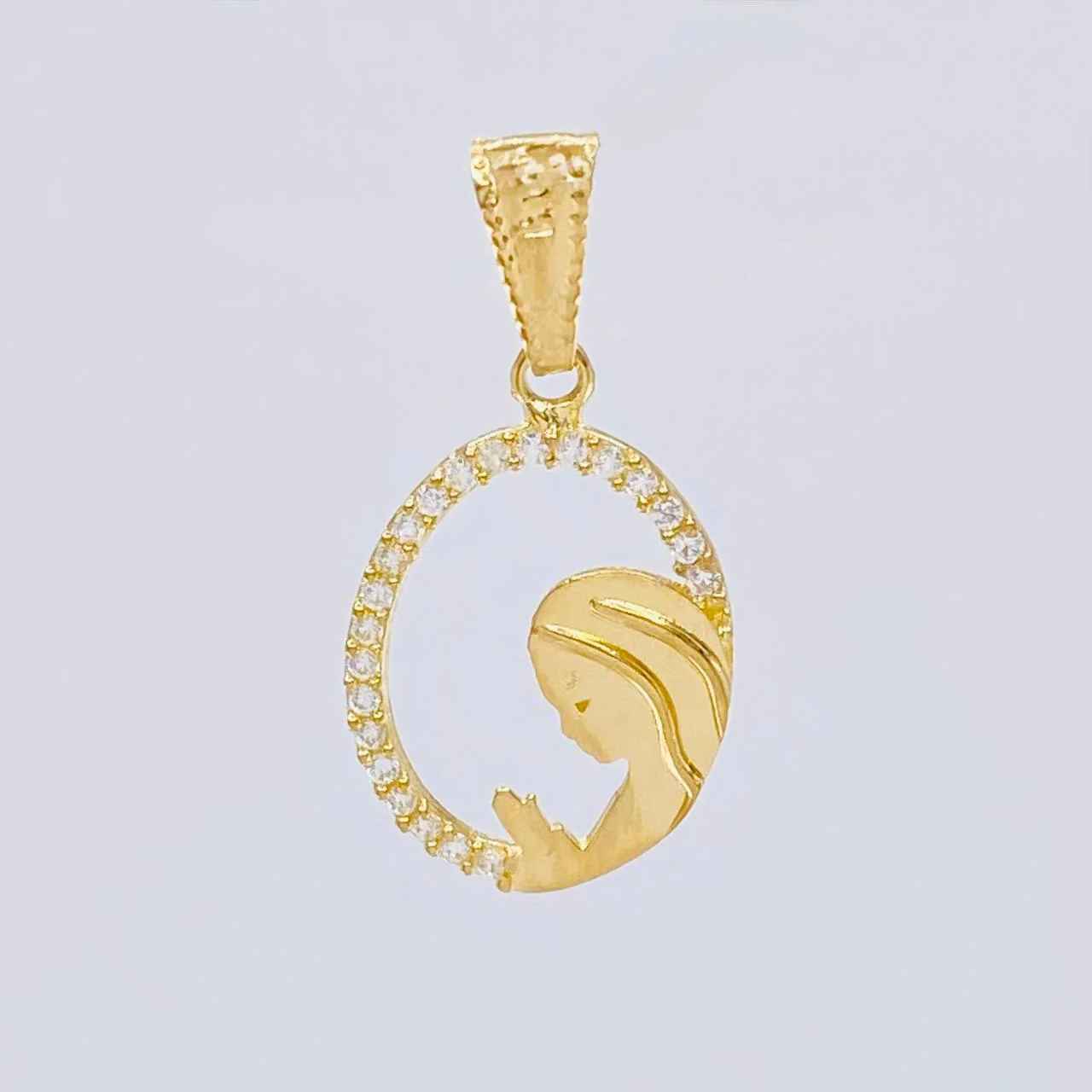 Dije Circulo Virgen Maria 1.05 g / 2.4 cm Oro Amarillo 18K - Image 2