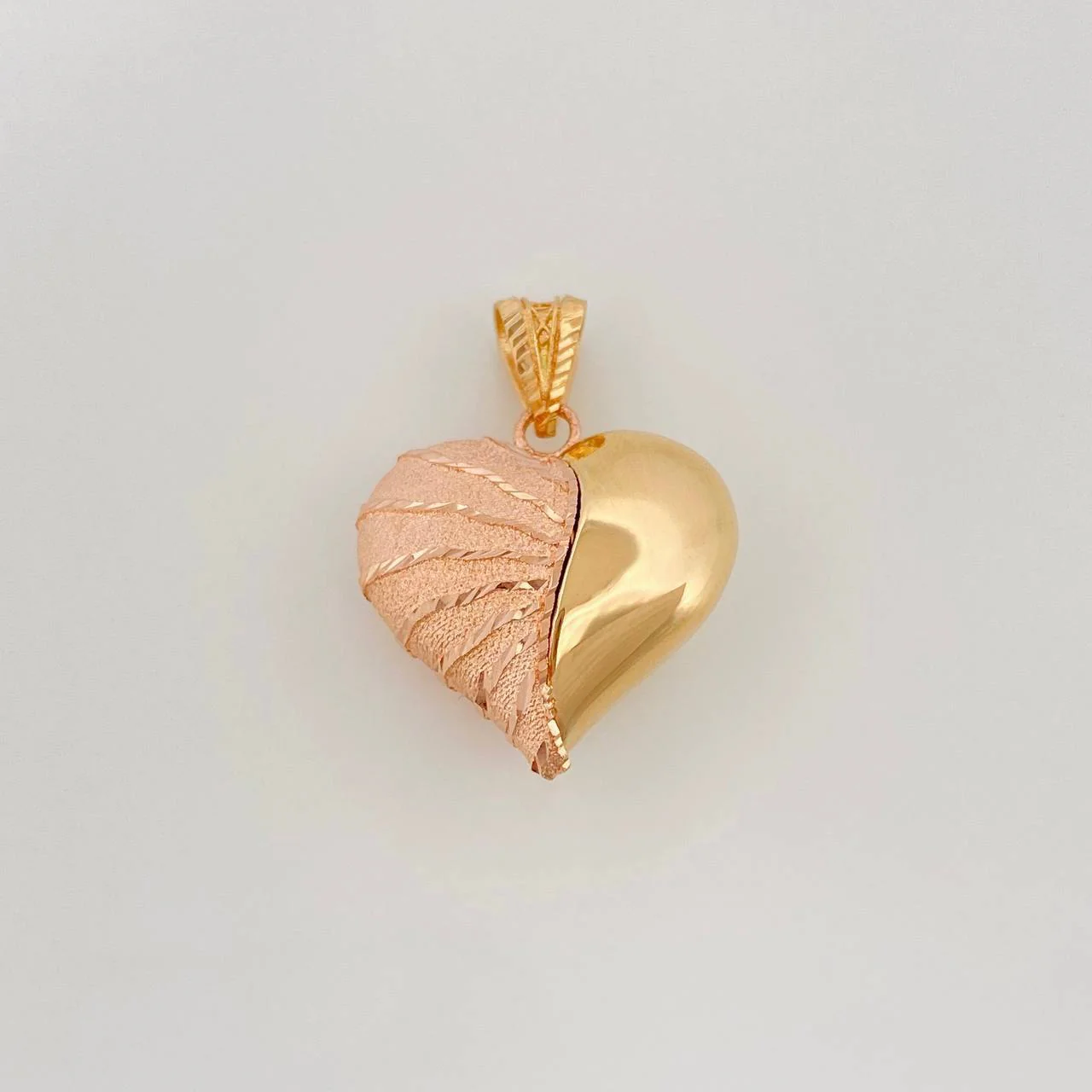 Dije Corazon 3.3 g / 2.5 cm Dos Oros Amarillo Rosa 18K - Image 3