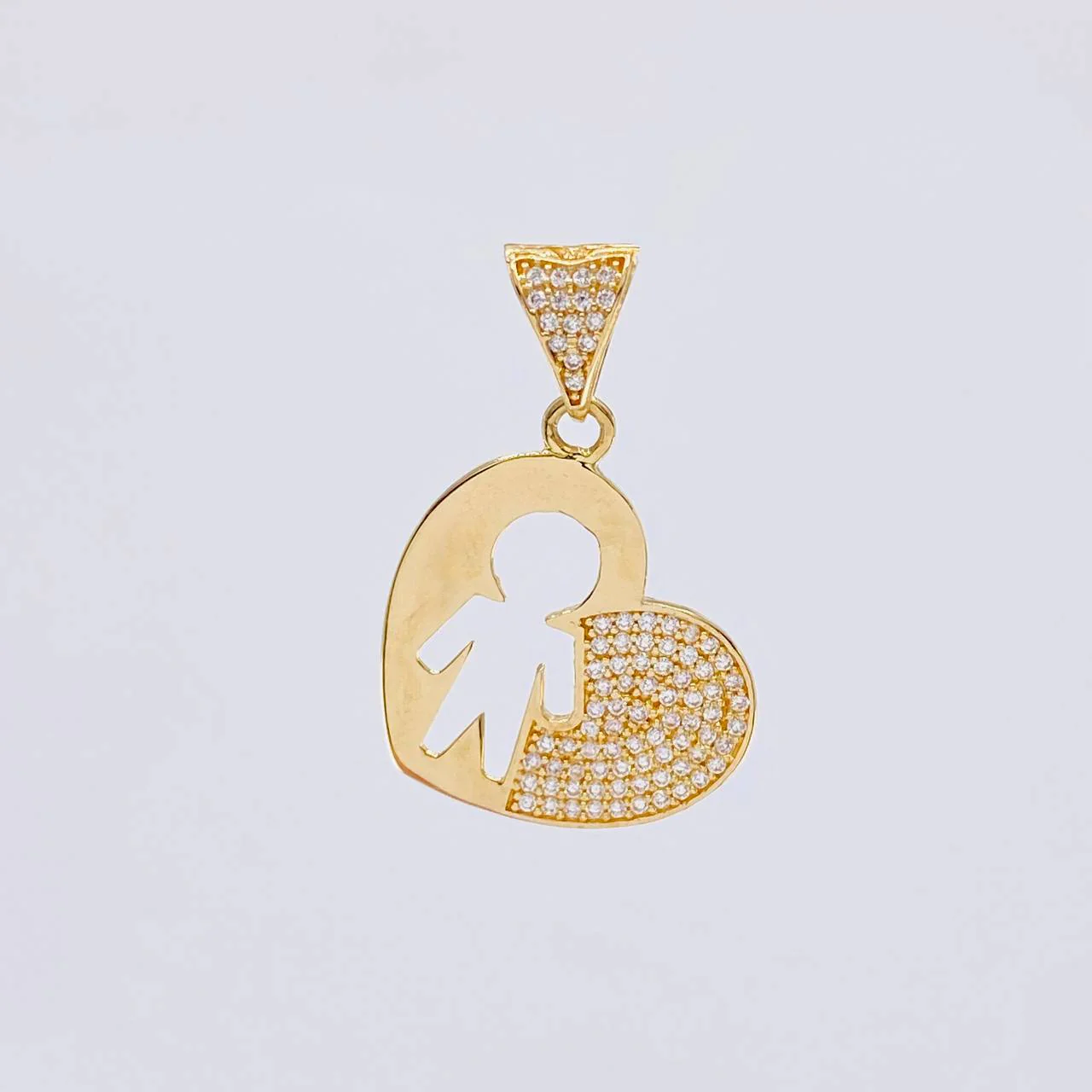 Dije Corazón de Hombre 2.95g / 3cm Oro Amarillo 18K - Image 2