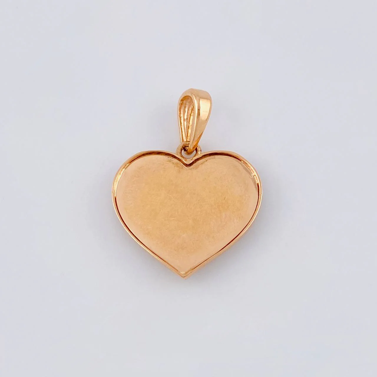 Dije Corazón Doble Interior Diamantado 3.05 g / 2.5 cm Dos Oros Blanco Rosa 18K - Image 4