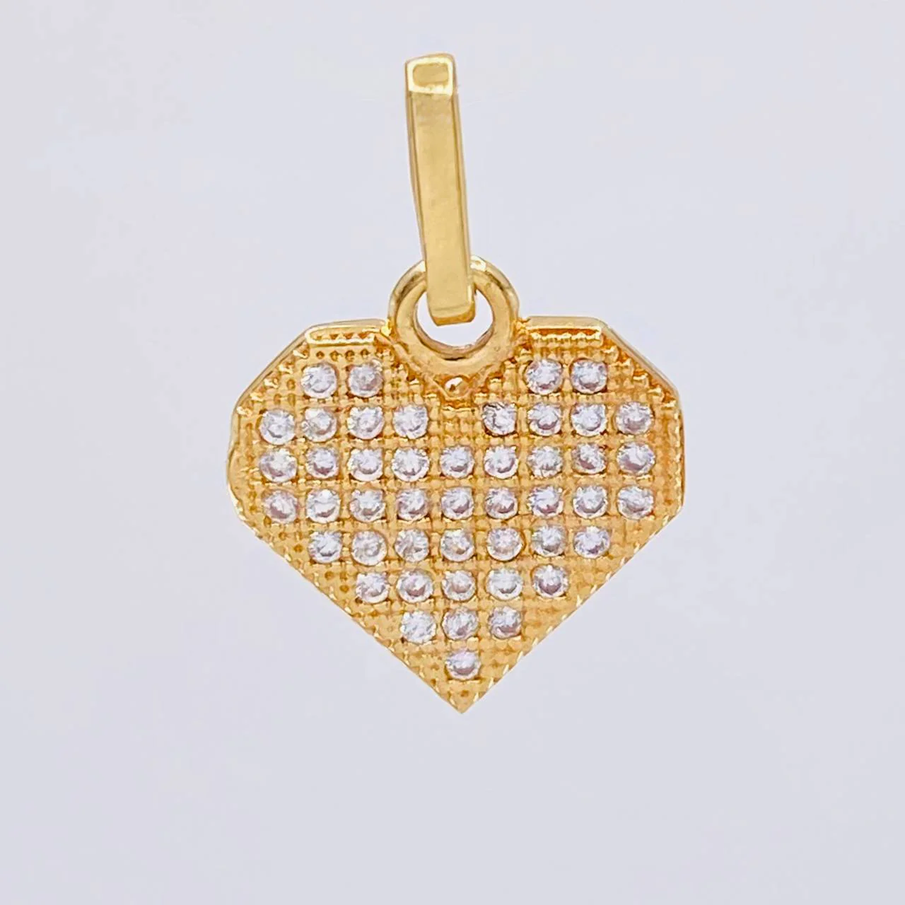 Dije Corazón Tupido 1.3 g / 1.7 cm Oro Amarillo 18K - Image 2