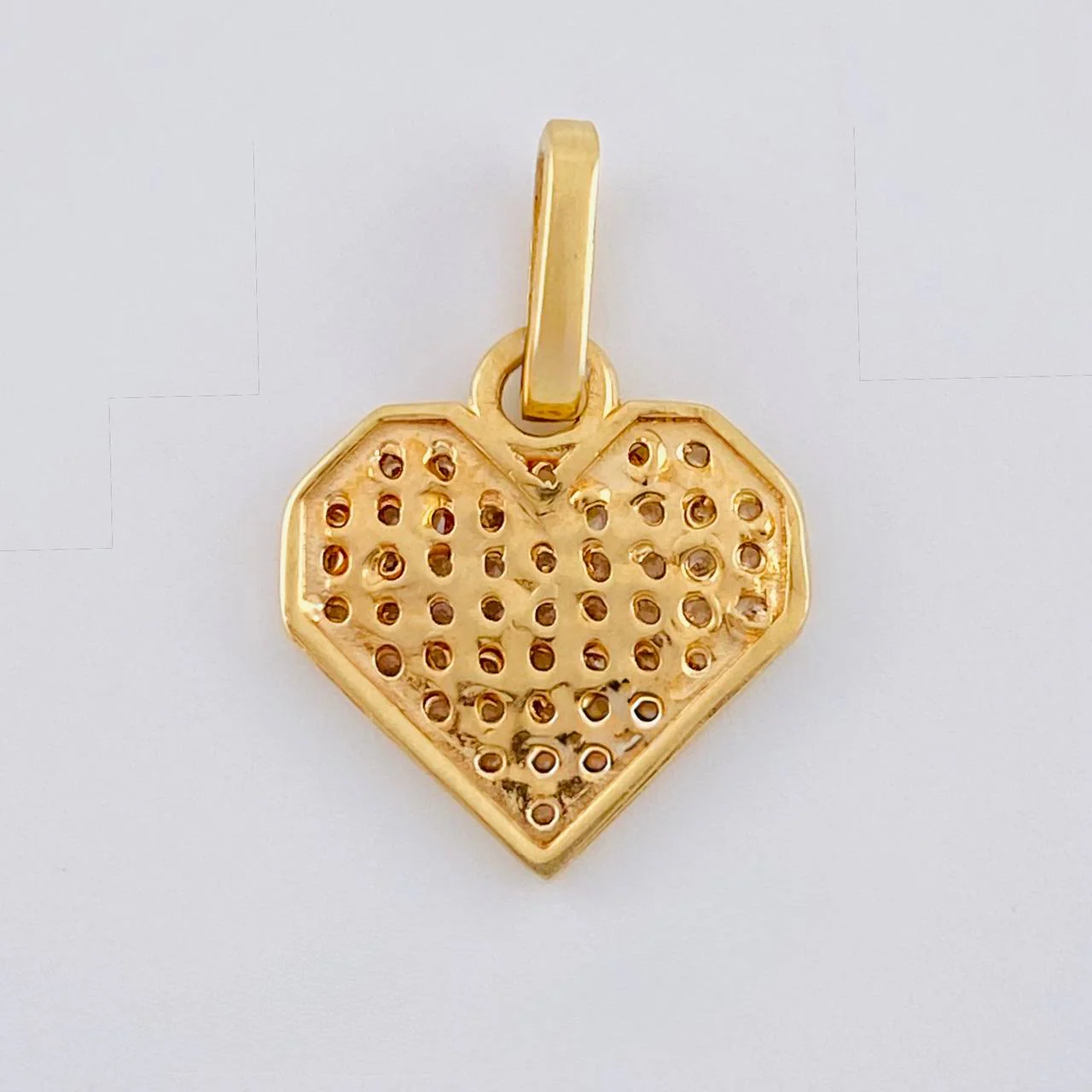 Dije Corazón Tupido 1.3 g / 1.7 cm Oro Amarillo 18K - Image 4