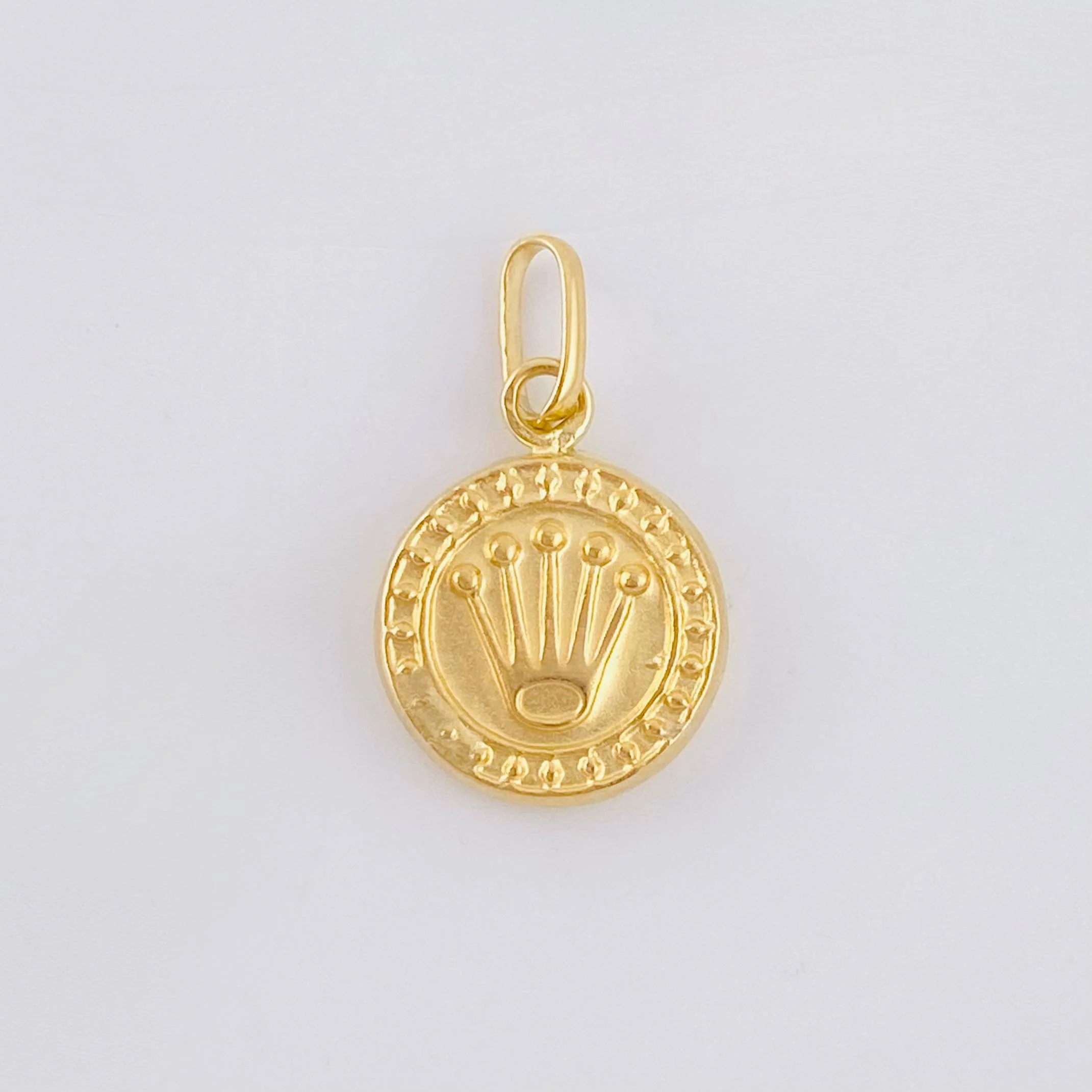 Dije Corona Circular 0.5gr / 1.8cm / Oro Amarillo 18K * - Image 2