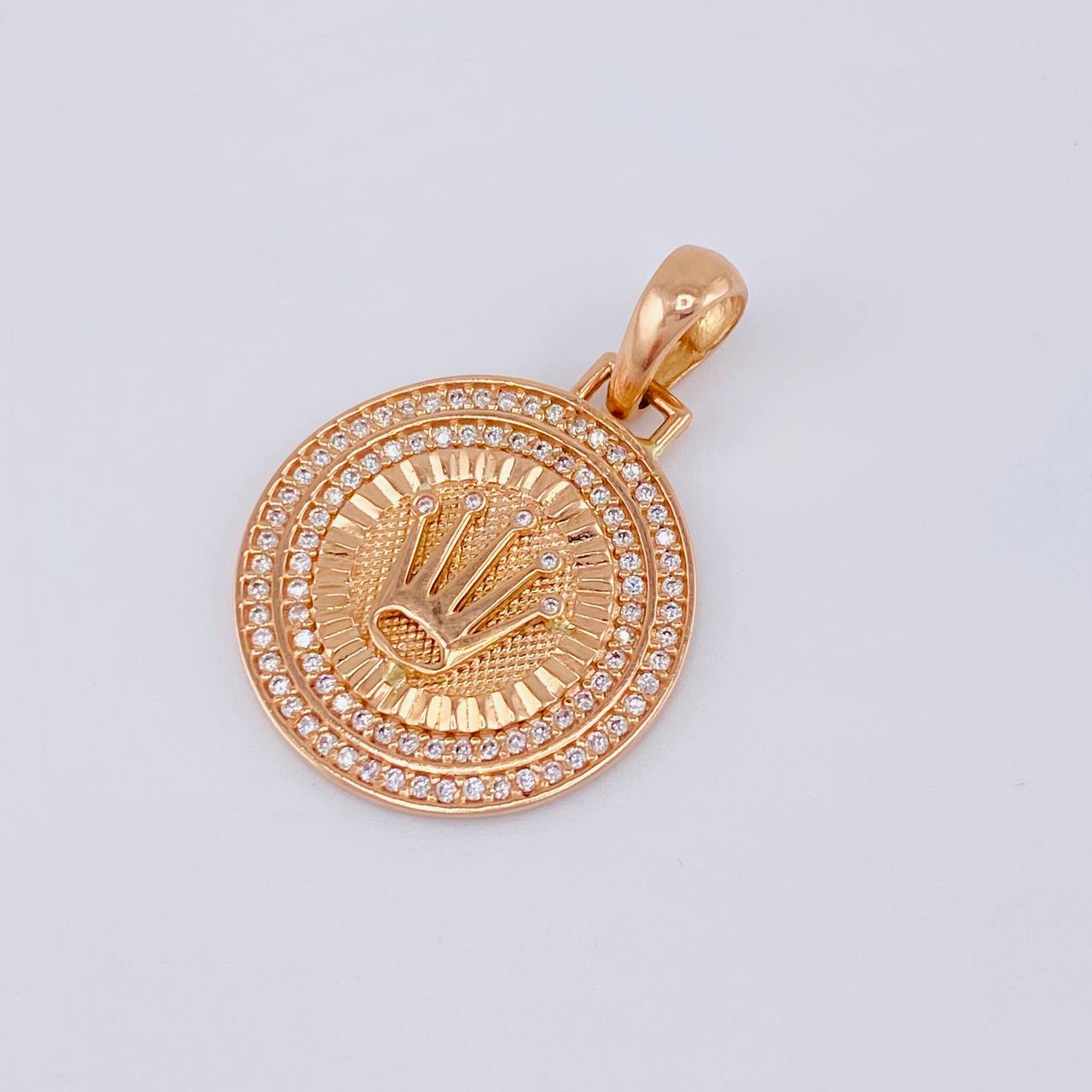 Dije Corona Circular 4.3 g / 3,3 cm Oro Rosa 18K - Image 3