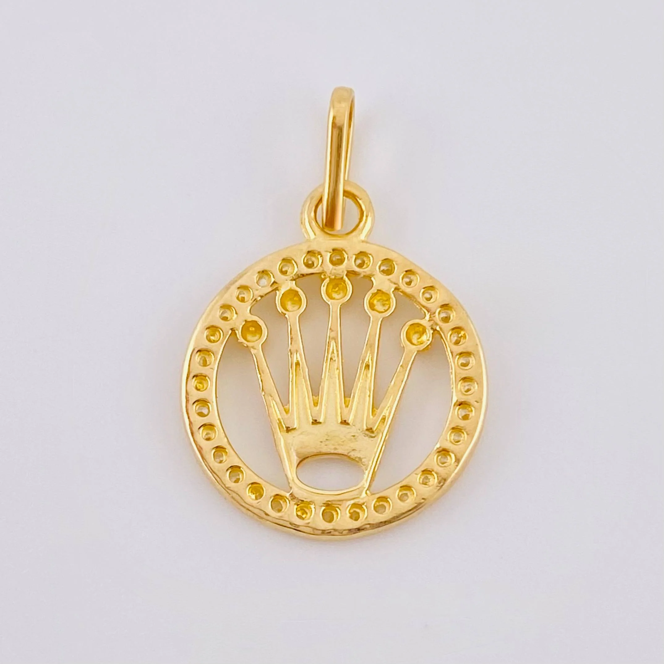 Dije Corona Circular Tupida 1.15gr / 2.3cm / Oro Amarillo 18K * - Image 3