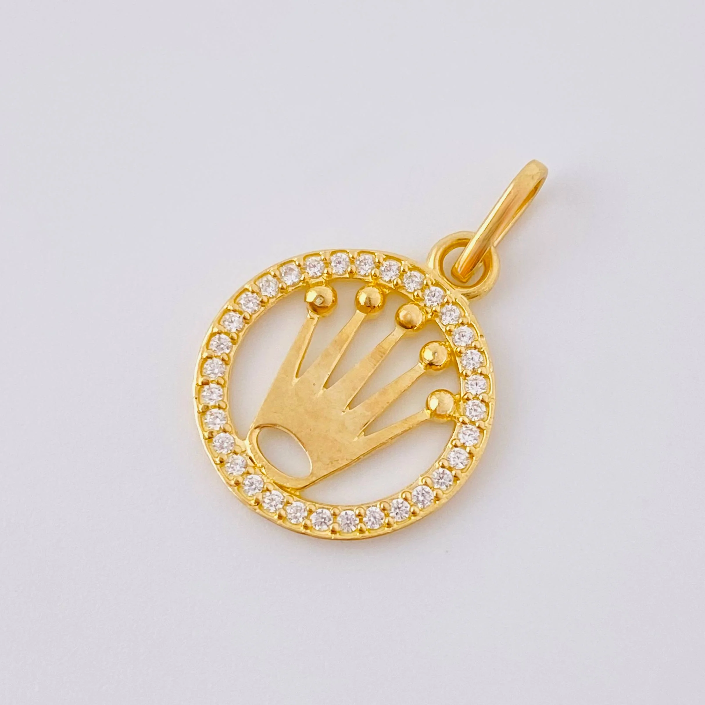 Dije Corona Circular Tupida 1.15gr / 2.3cm / Oro Amarillo 18K * - Image 4