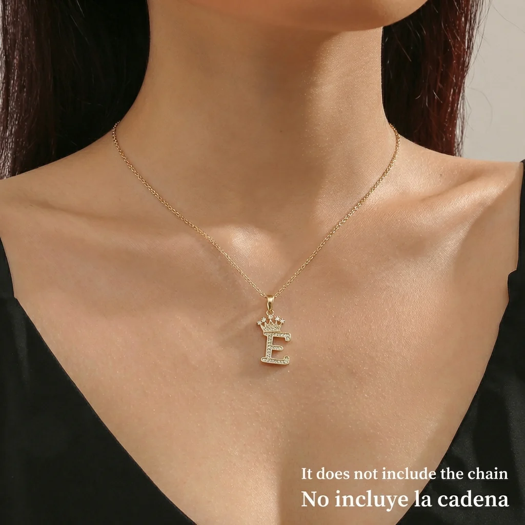 Dije Corona Letra E 1.8 g / 2.6 cm Oro Amarillo 18K - Image 2