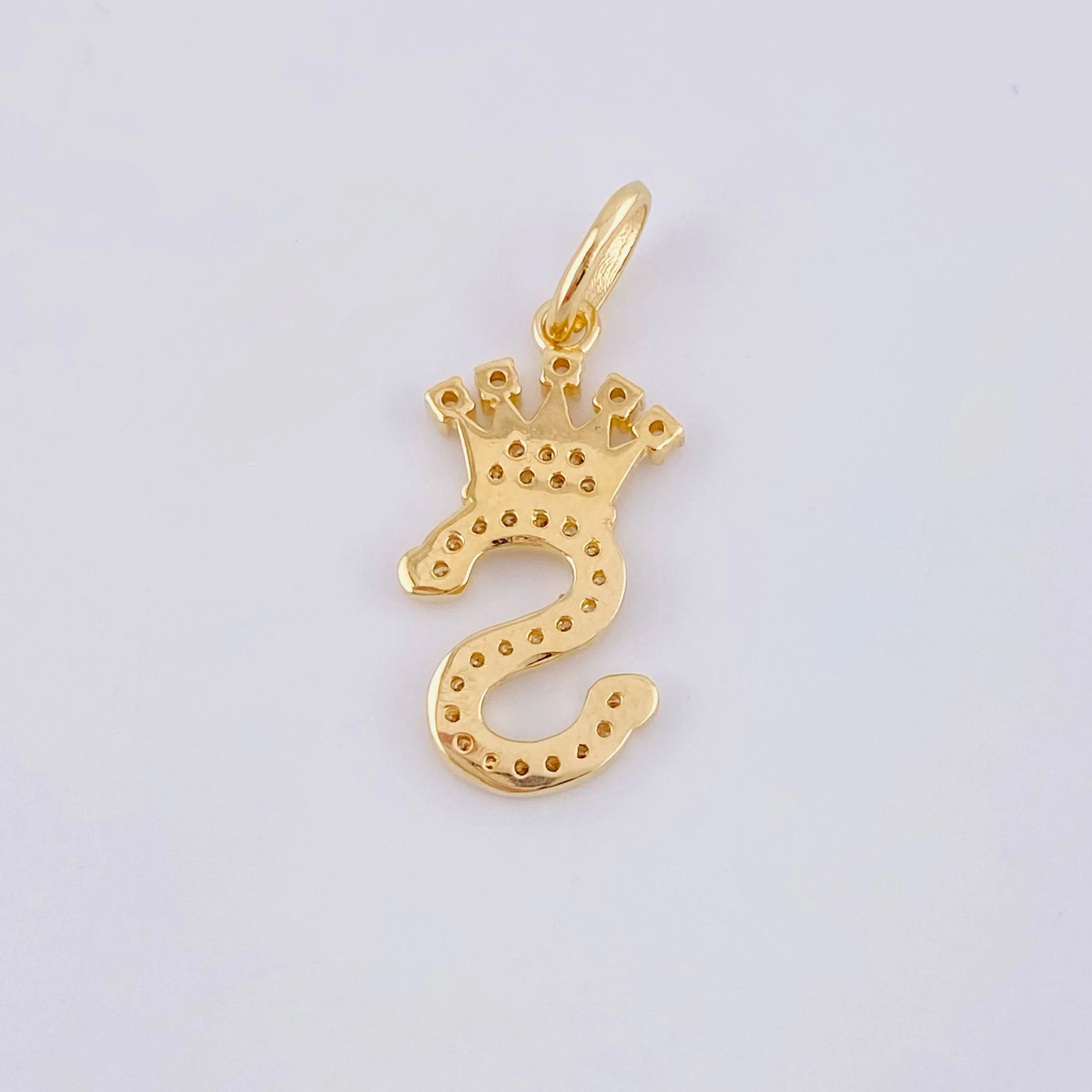 Dije Corona Letra S 1.8gr / 2.8cm / Oro Amarillo 18K - Image 3