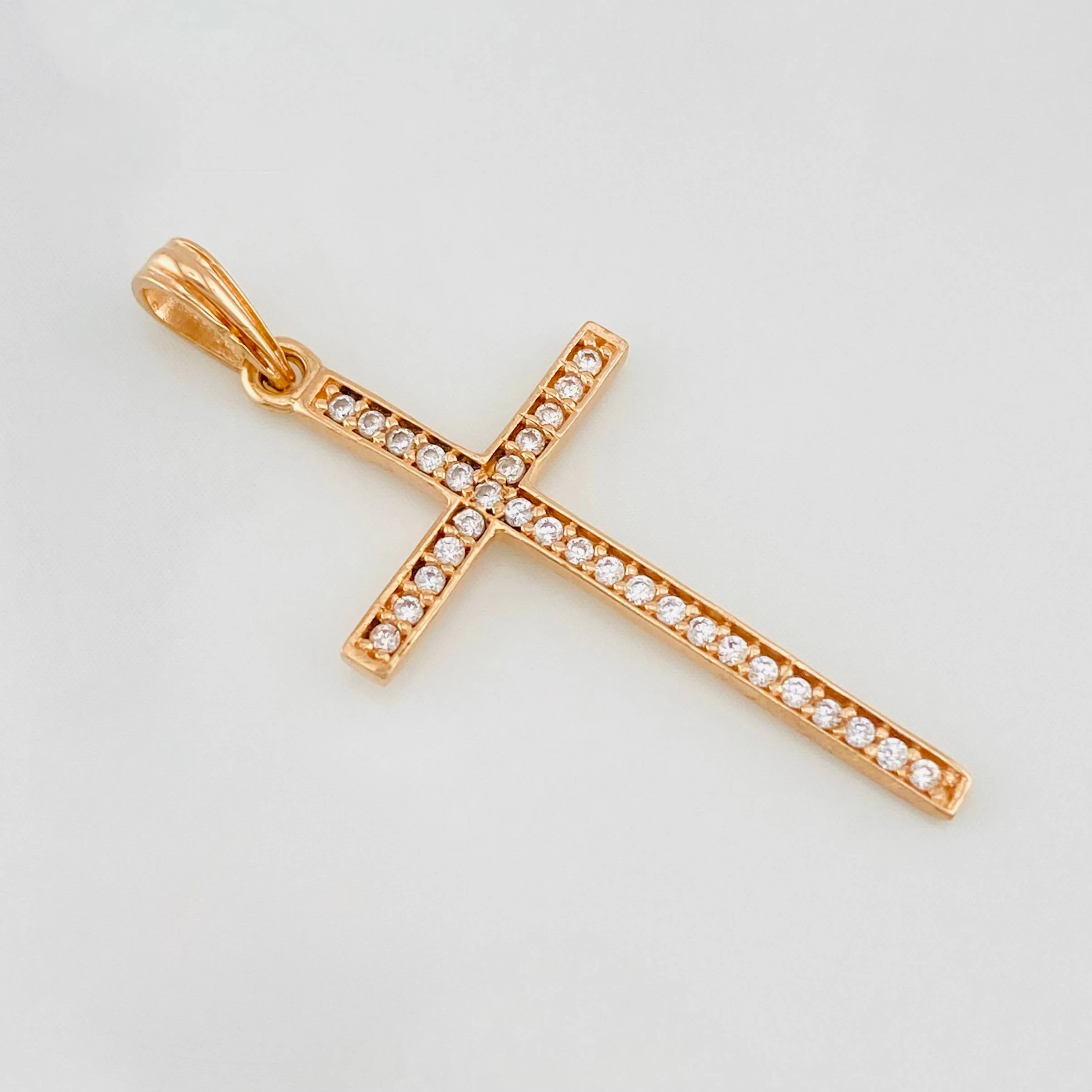 Dije Cruz 0.95g / 3.3cm Oro Rosa 18K - Image 2