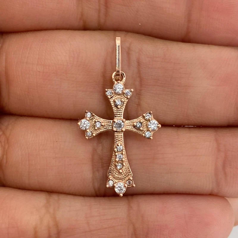 Dije Cruz 1.3gr / 2.7cm / Oro Rosa 18K - Image 4