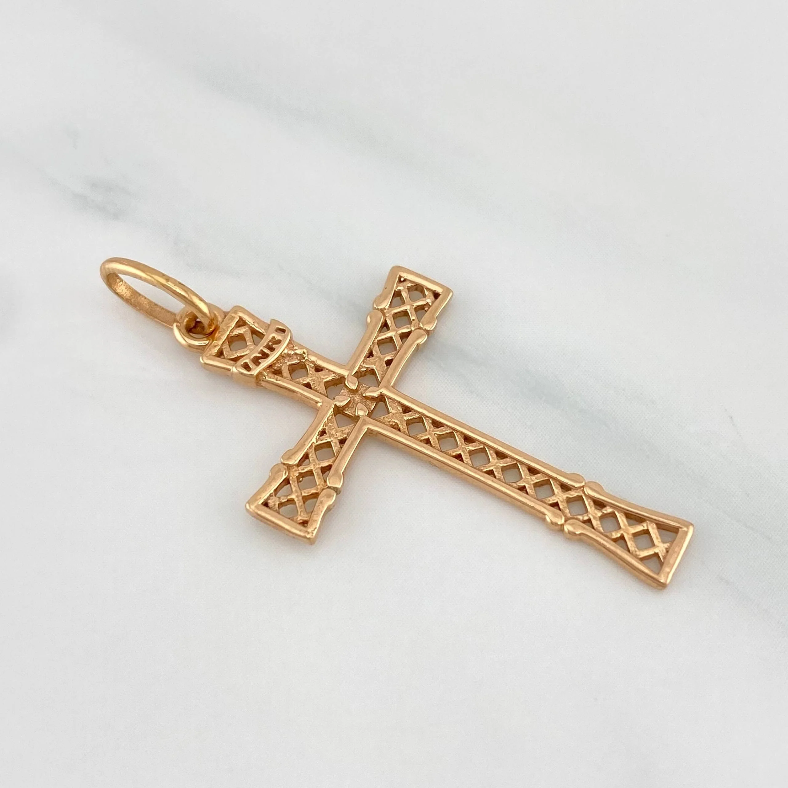 Dije Cruz 1.75 g / 3.7 cm Oro Rosa 18K - Image 2