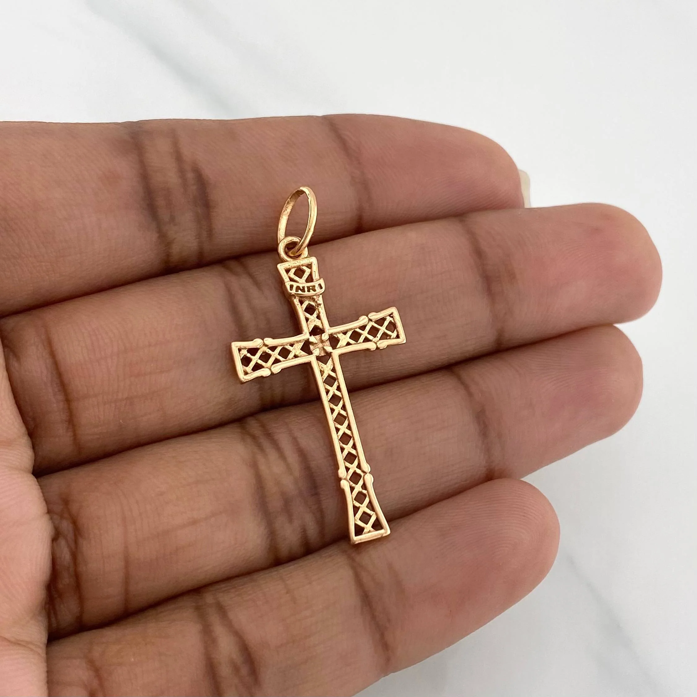 Dije Cruz 1.75 g / 3.7 cm Oro Rosa 18K - Image 4