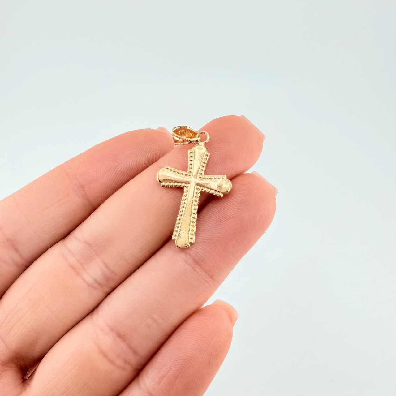 Dije Cruz Bordes Punteadas 0.9 g / 3.1 cm Oro Amarillo 18K - Image 4