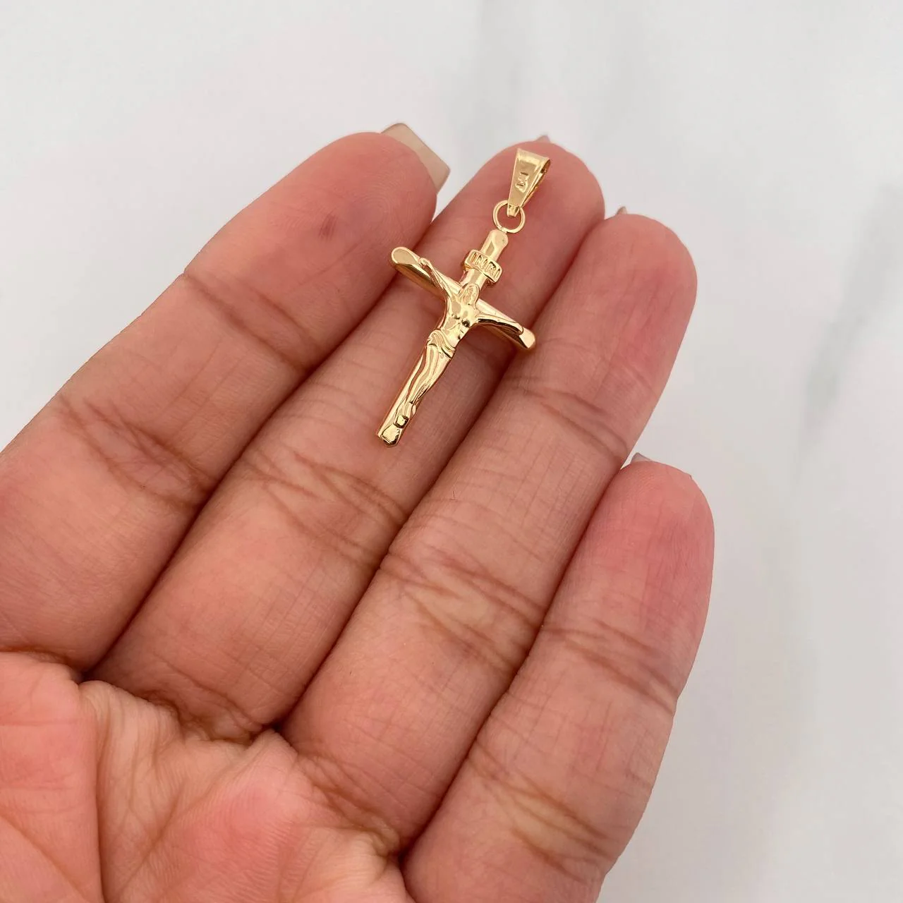 Dije Cruz Cristo 1g / 3.5cm Oro Amarillo 18K - Image 4