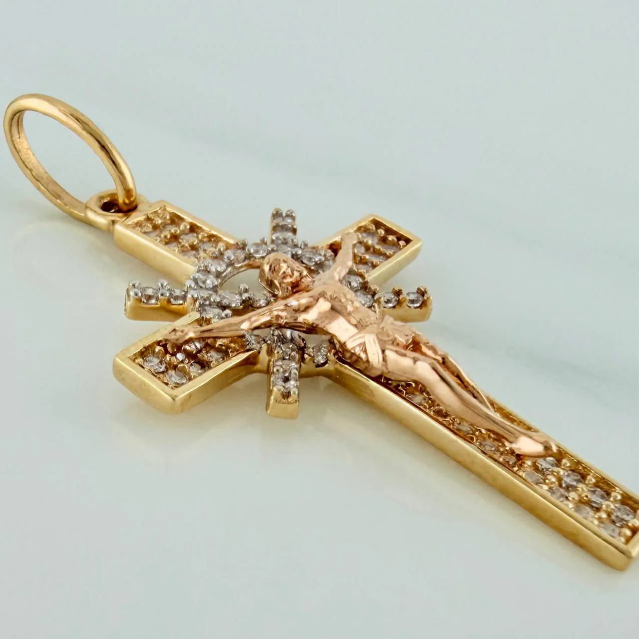 Dije Cruz Cristo 2.5gr / 3.5cm / Tres Oros 18K - Image 3