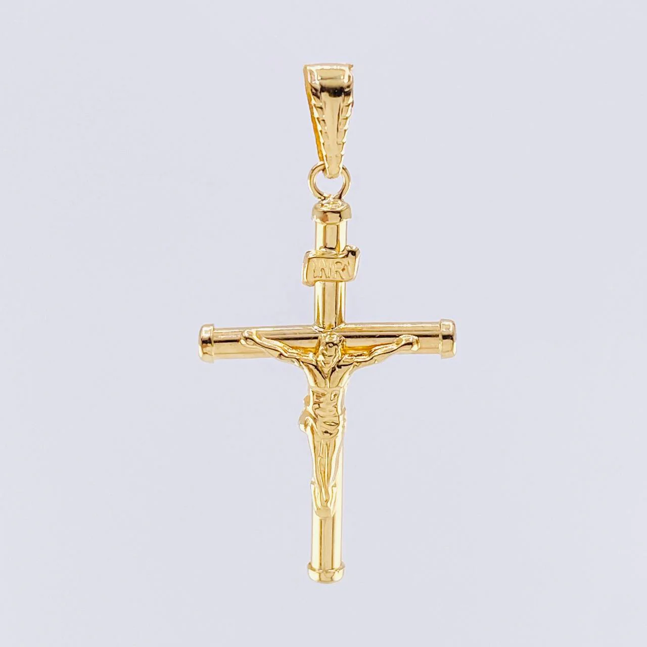 Dije Cruz Cristo Baston 1.2gr / 4cm / Oro Amarillo 18K * - Image 2