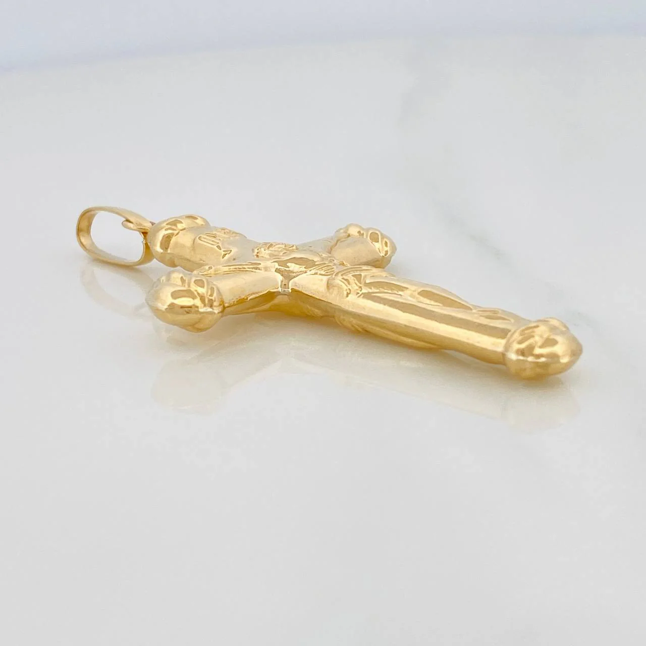 Dije Cruz Cristo Doble 3.2gr / 5.8cm / Oro Amarillo 18K $ - Image 3