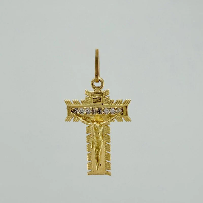 Dije Cruz Cristo Milagroso 2.2 g / 2.6 cm Oro Amarillo 18K