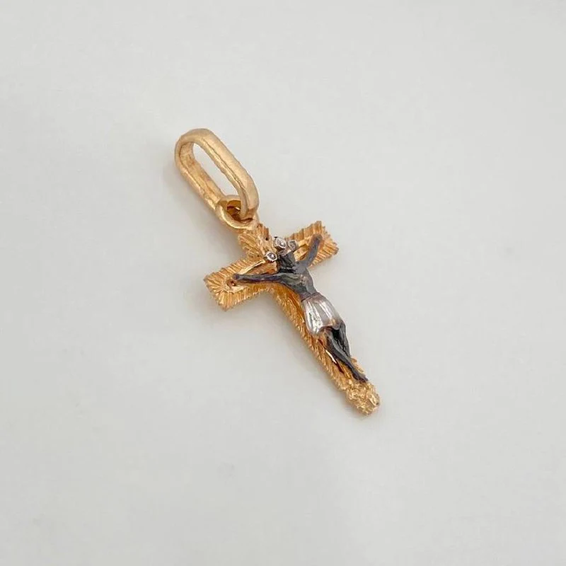 Dije Cruz Cristo Milagroso De Buga 0.85 g / 2.3 cm Tres Oros 18K - Image 2
