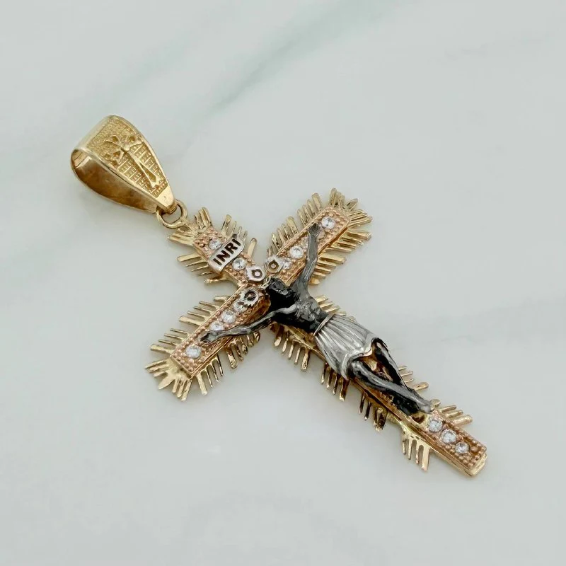 Dije Cruz Cristo Milagroso De Buga 11.05 g / 6.2 cm Tres Oros 18K - Image 3