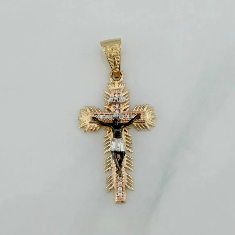 Dije Cruz Cristo Milagroso De Buga 3.85 g / 3.8 cm Tres Oros 18K - Image 2