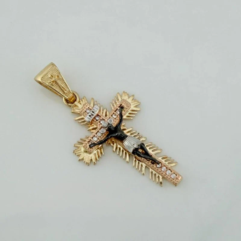 Dije Cruz Cristo Milagroso De Buga 3.85 g / 3.8 cm Tres Oros 18K - Image 3
