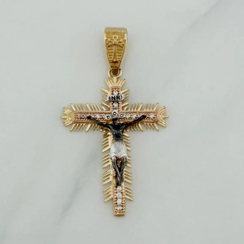 Dije Cruz Cristo Milagroso De Buga 5.5 g / 4.8 cm Tres Oros 18K - Image 2