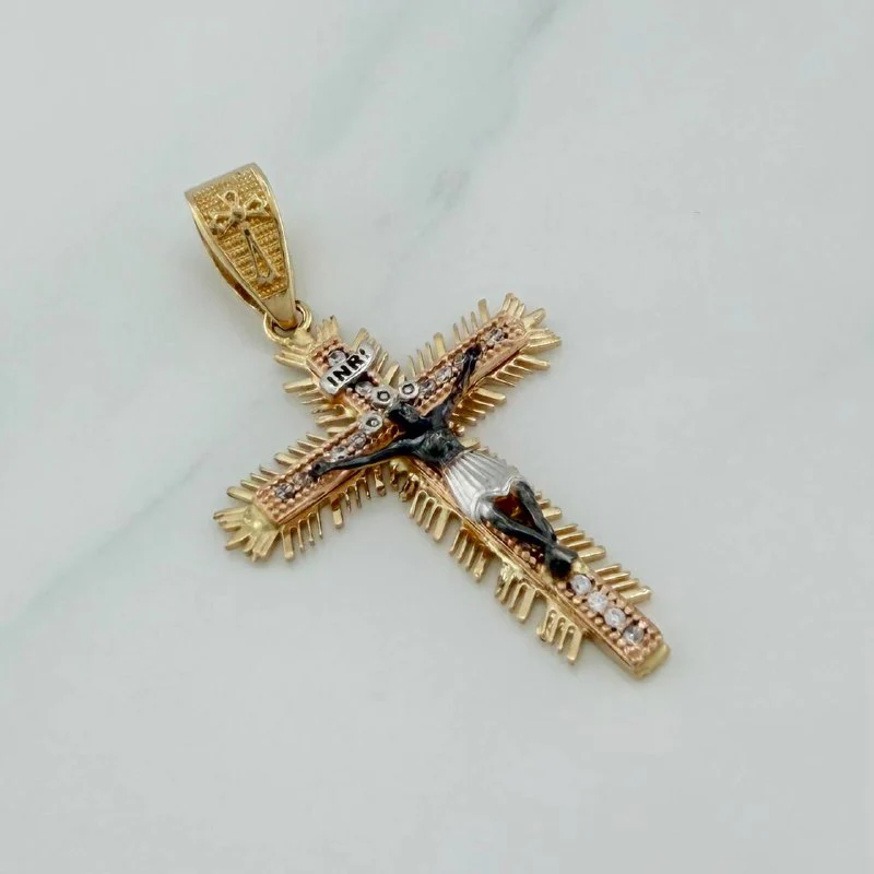 Dije Cruz Cristo Milagroso De Buga 5.5 g / 4.8 cm Tres Oros 18K - Image 3