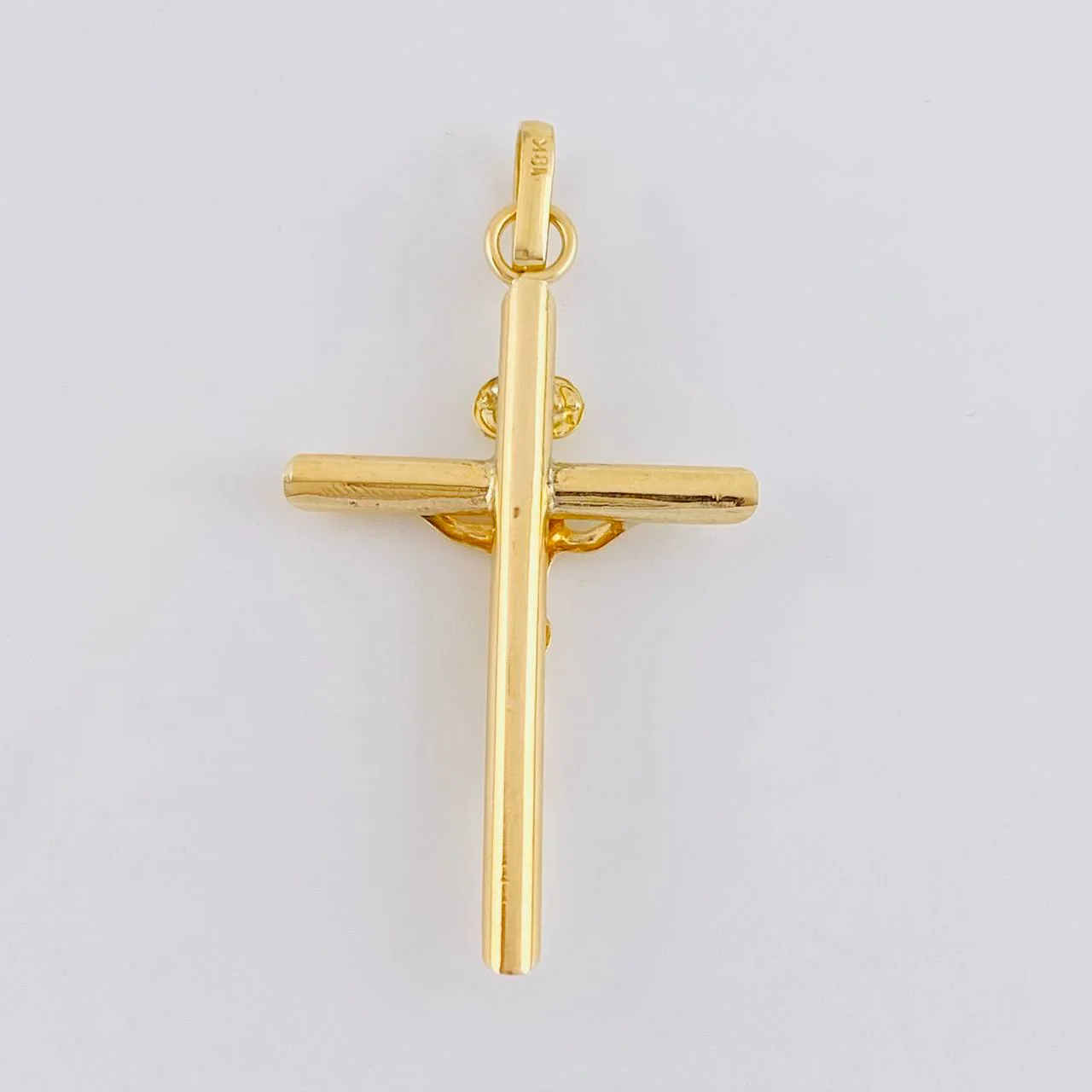 Dije Cruz Cristo Puntas Planas 1.25 g / 4 cm Oro Amarillo 18K - Image 4