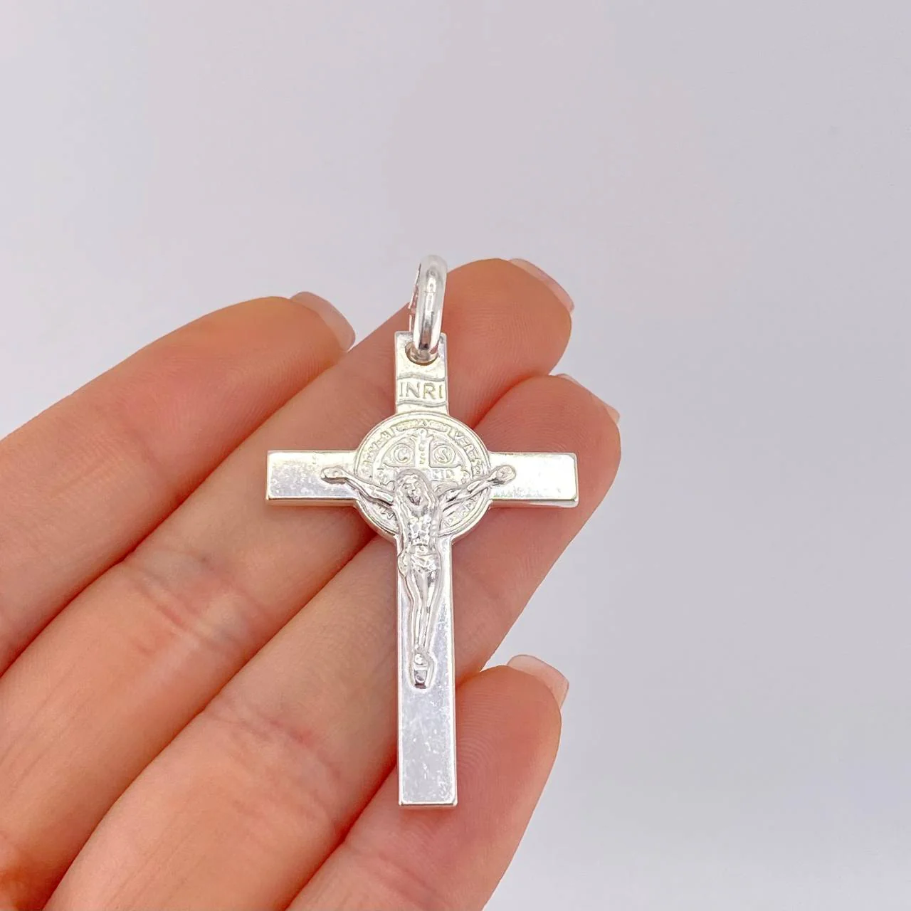 Dije Cruz Cristo San Benito 5.85 g / 5.1 cm Plata 925 - Image 5