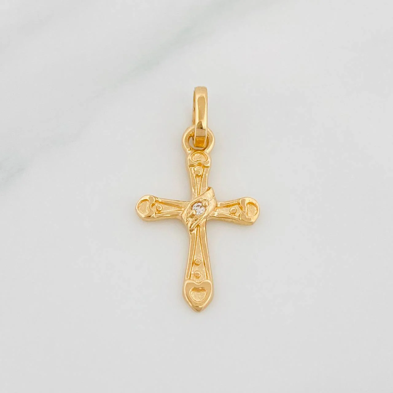 Dije Cruz Destello 0.85g / 2.5cm Oro Amarillo 18K