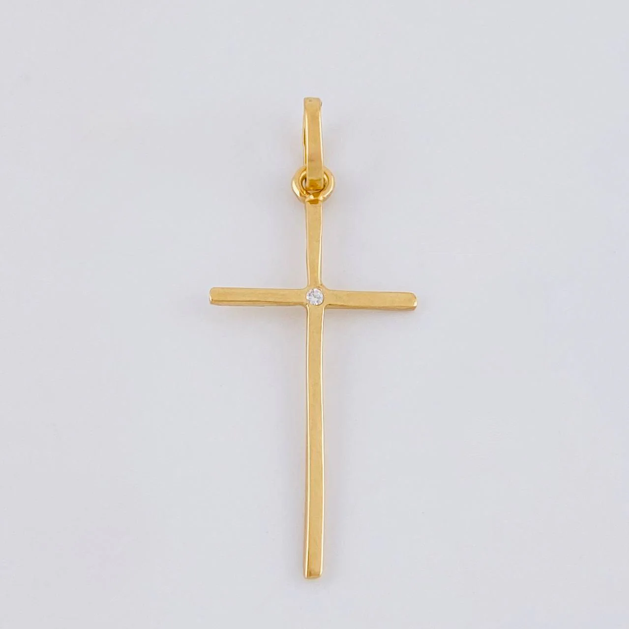 Dije Cruz Lisa 0.8 g / 3.5 cm Oro Amarillo 18K