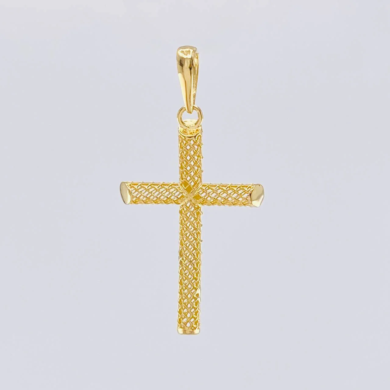 Dije Cruz Malla Latina 1.35 g / 3.5 cm Oro Amarillo 18K - Image 2