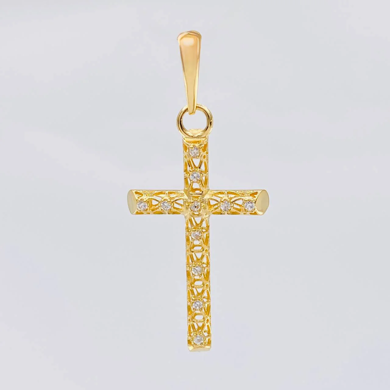 Dije Cruz Malla Latina 1.4 g / 3.5 cm Oro Amarillo 18K - Image 2