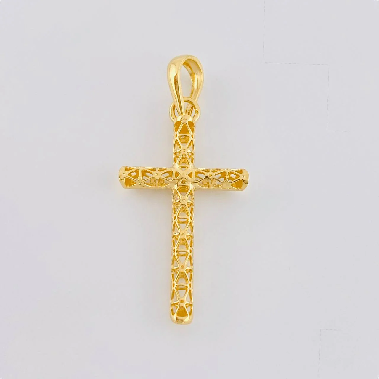Dije Cruz Malla Latina 1.4 g / 3.5 cm Oro Amarillo 18K - Image 4