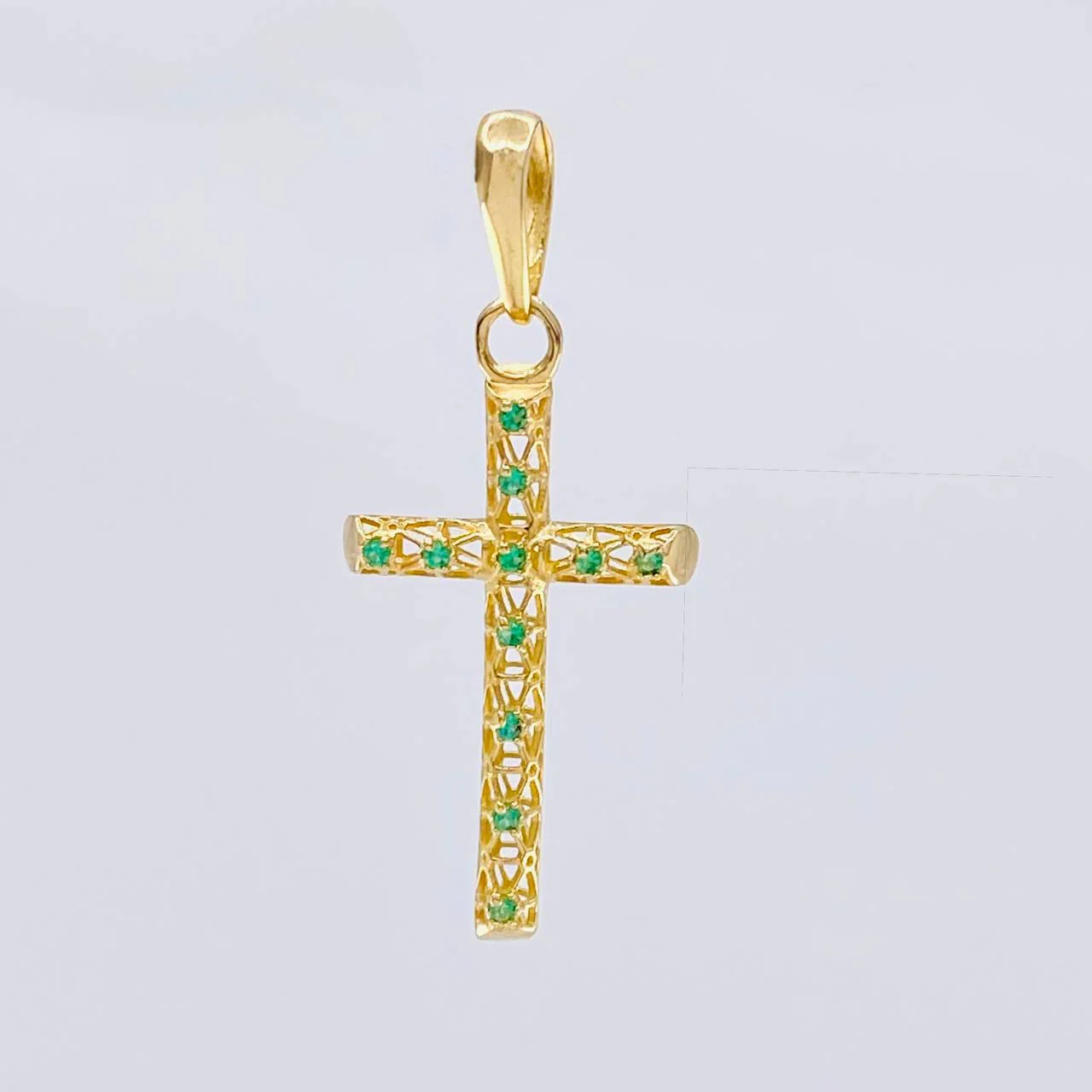 Dije Cruz Malla Latina 1.5 g / 3.5 cm Oro Amarillo 18K - Image 3