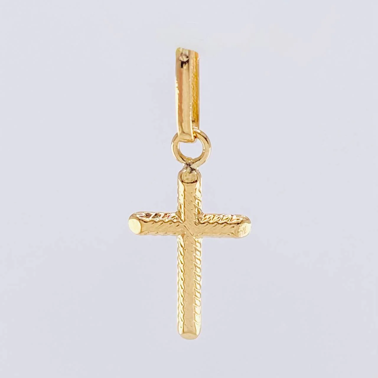 Dije Cruz Rayas Espiral 0.55gr / 2.5cm / Oro Amarillo 18K - Image 2
