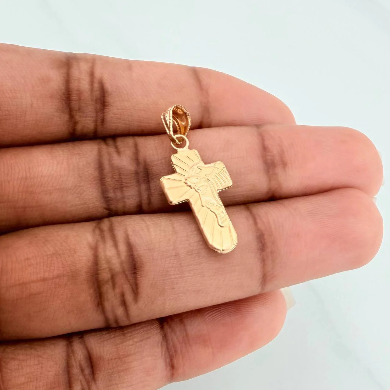 Dije Cruz Rostro Cristo 0.9gr / 2.7cm / Oro Amarillo 18K % - Image 4