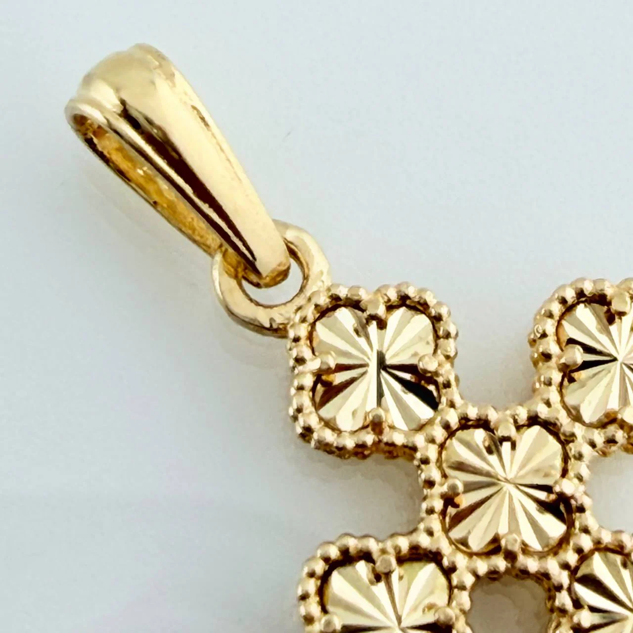 Dije Cruz Trebol 7.15gr / 6cm / Oro Amarillo 18K - Image 4