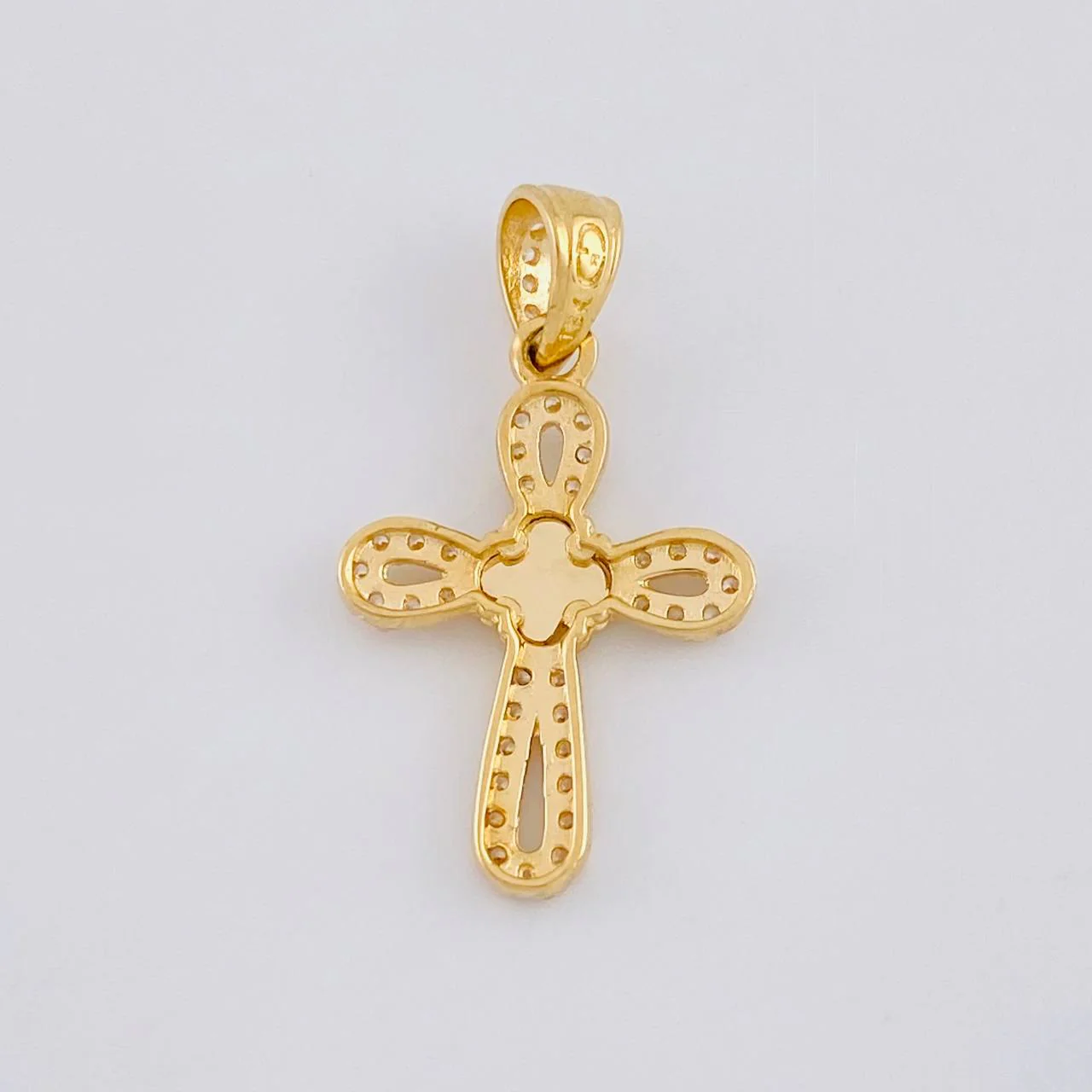 Dije Cruz Trebol Diamantado Anja 1.3 g / 2.4 cm Oro Amarillo 18K Nac.Esp. - Image 3