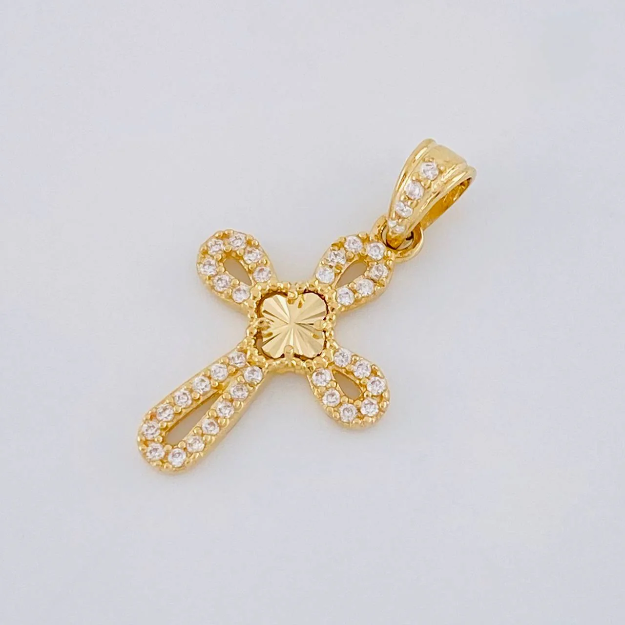Dije Cruz Trebol Diamantado Anja 1.3 g / 2.4 cm Oro Amarillo 18K Nac.Esp. - Image 4