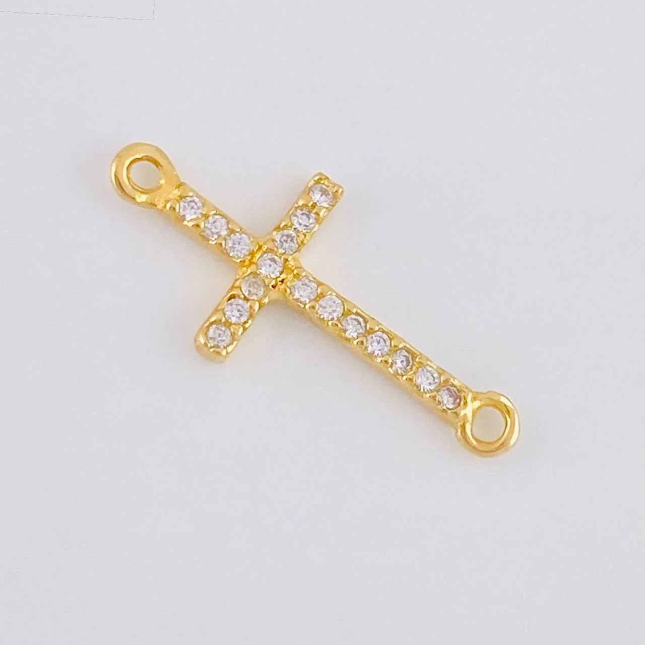 Herraje Cruz Tupida 0.6g / 2.1cm Oro Amarillo 18K - Image 3