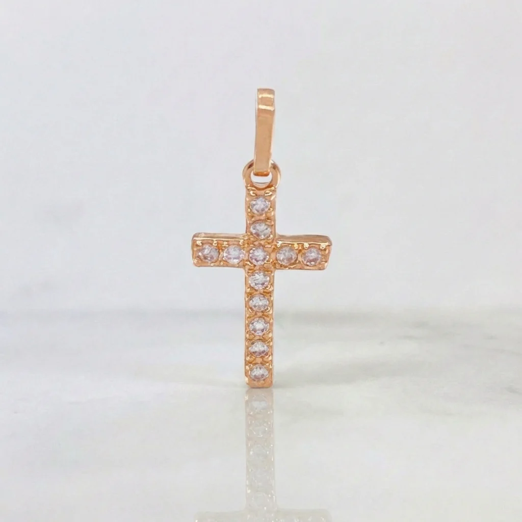 Dije Cruz Tupida 0.8 g / 1.9 cm Oro Rosa 18K