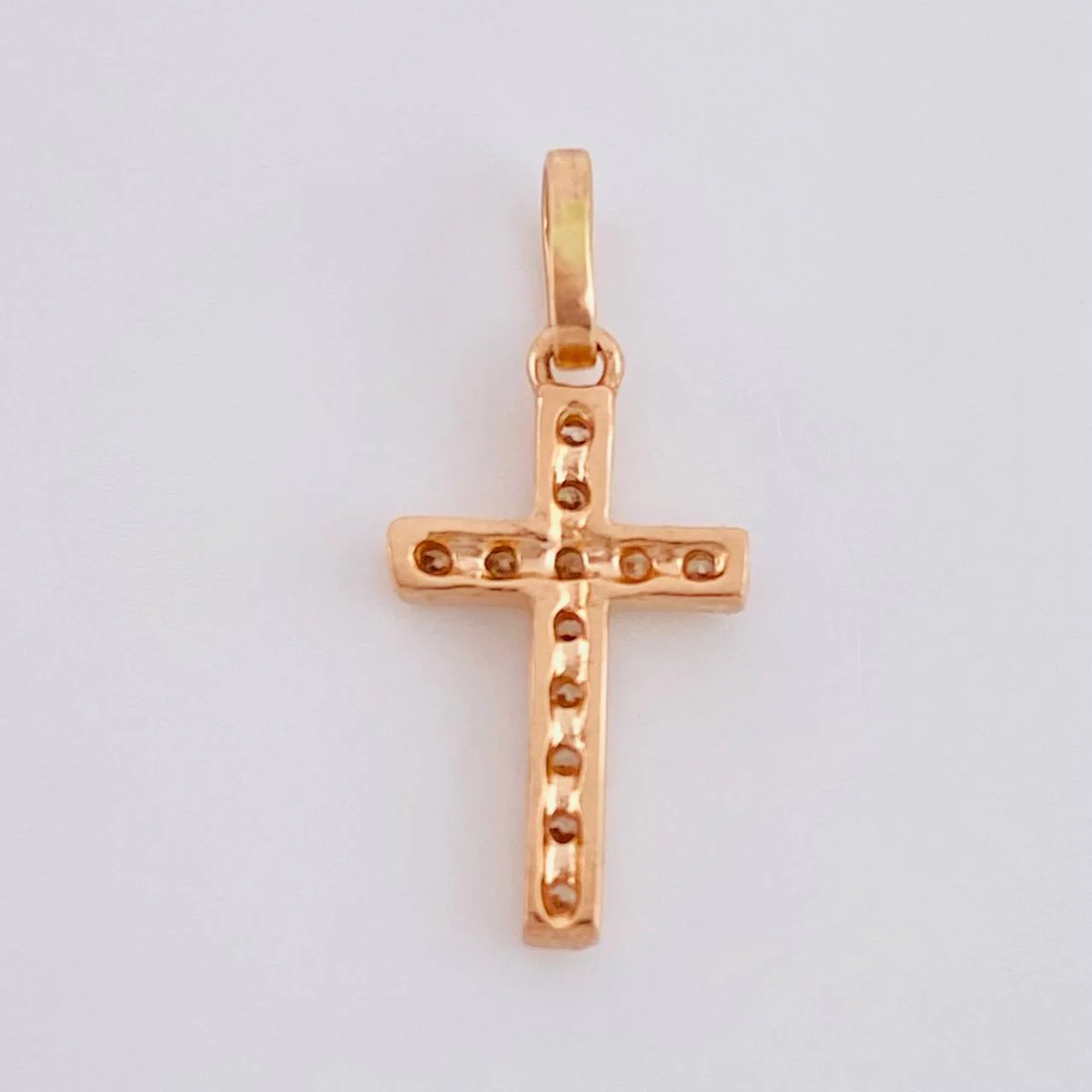 Dije Cruz Tupida 0.8 g / 1.9 cm Oro Rosa 18K - Image 4